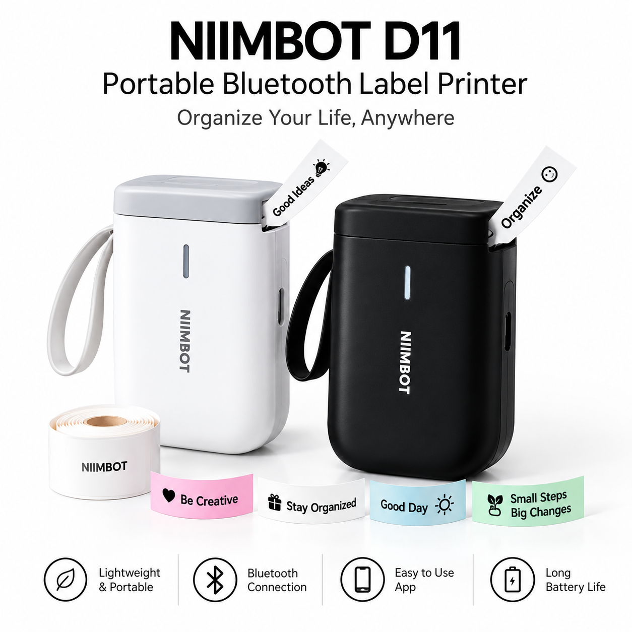NIIMBOT D11 Portable Bluetooth Label Printer