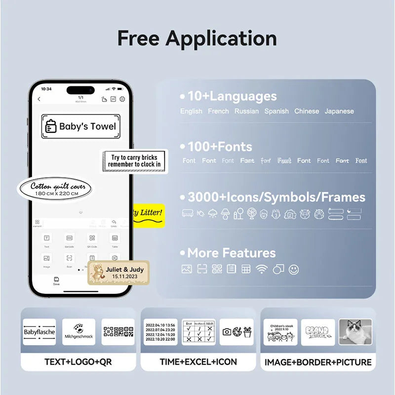 NIIMBOT D11 Portable Bluetooth Label Printer